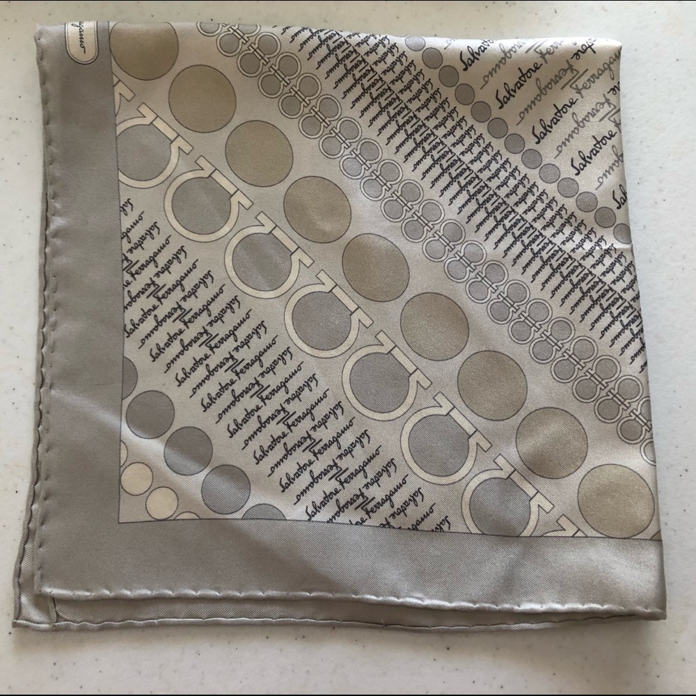 Silk scarf, Ferragamo.